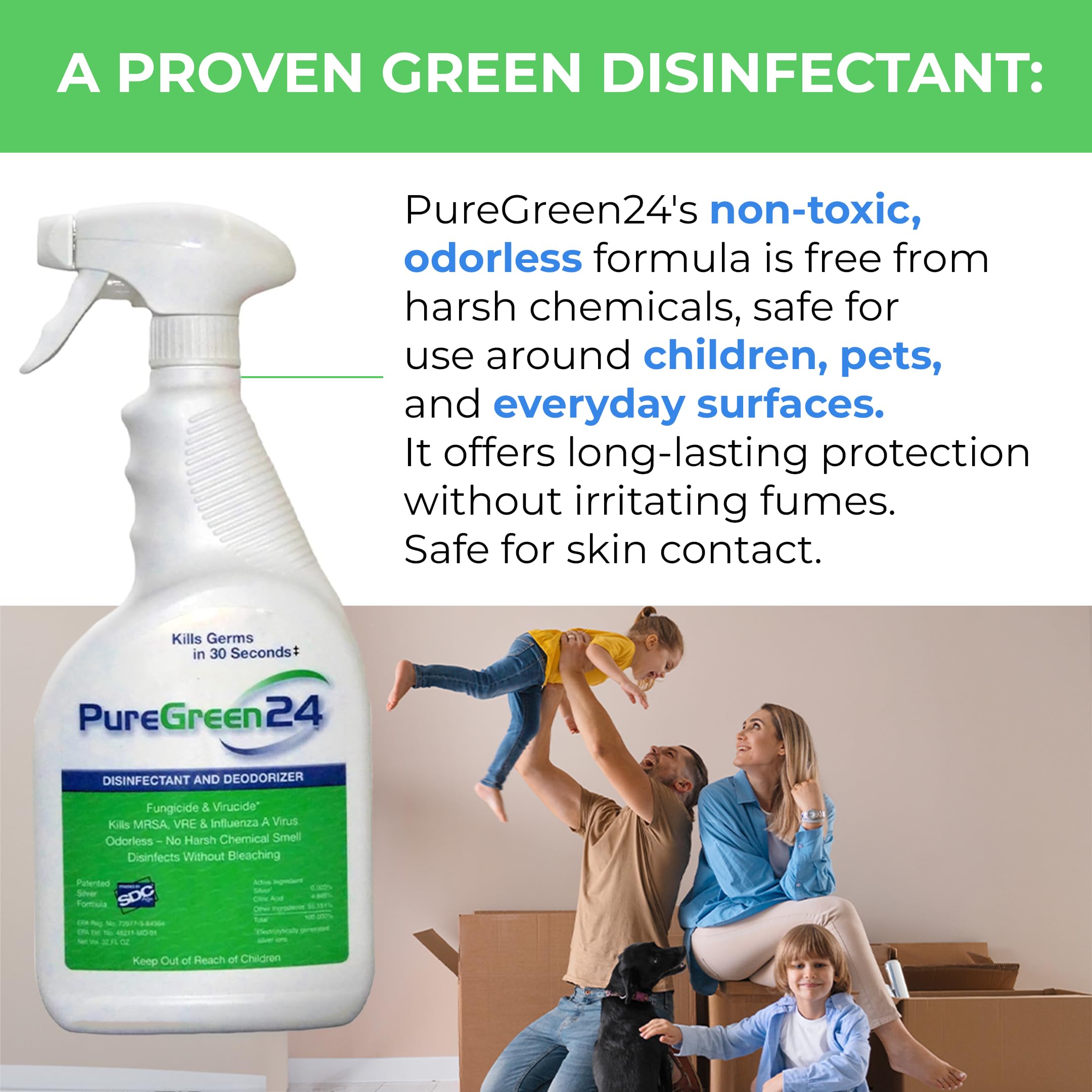 Amazon.com: PureGreen24 Safe & Effective Disinfectant. Kills
